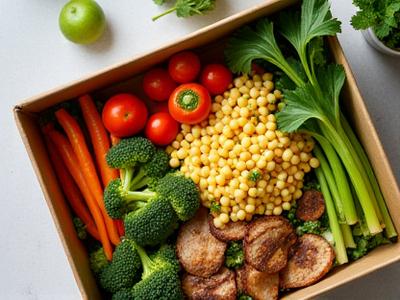 Box Vegetariana con verdure fresche e pasti vegetali