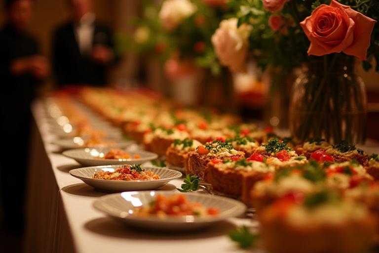 Allestimento buffet elegante per evento